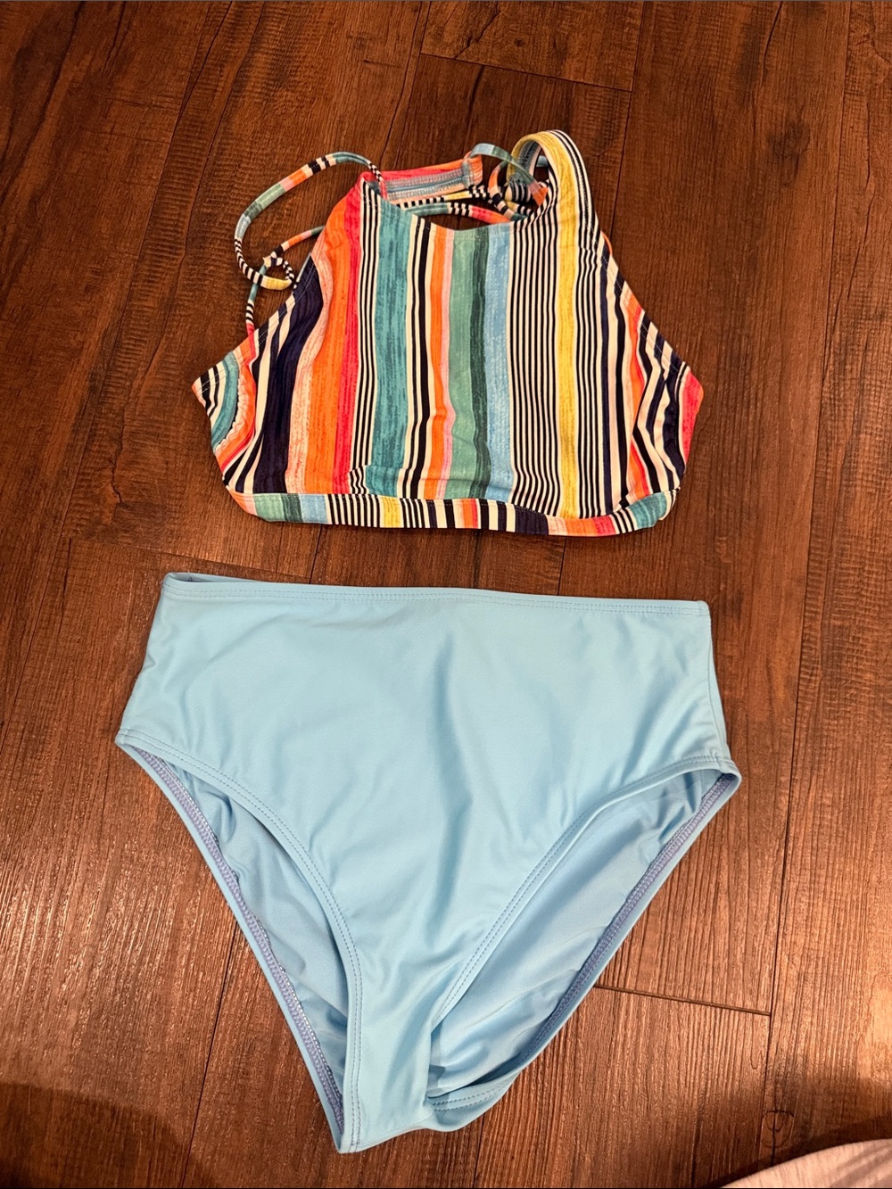 Athena Light Blue Swim Bottom with Lavender Trim